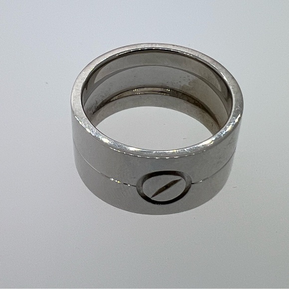 Rare Cartier Love 18 Carat White Gold Wide Band Ring - Picture 11 of 12